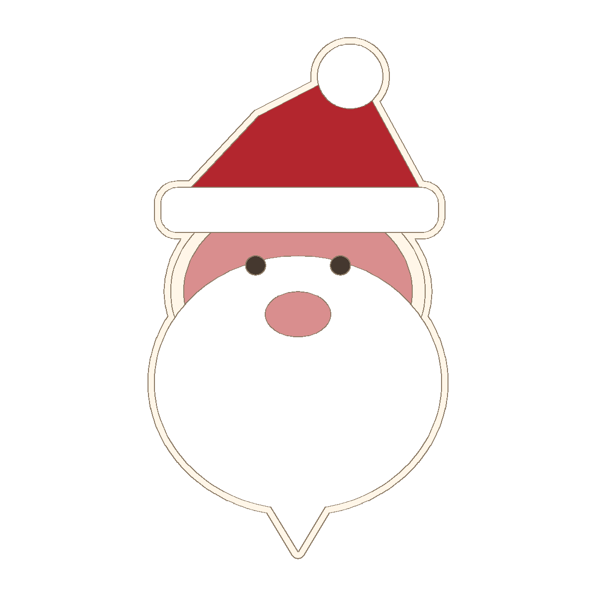Prévia ilustrada do rostinho do Papai Noel com gorro vermelho