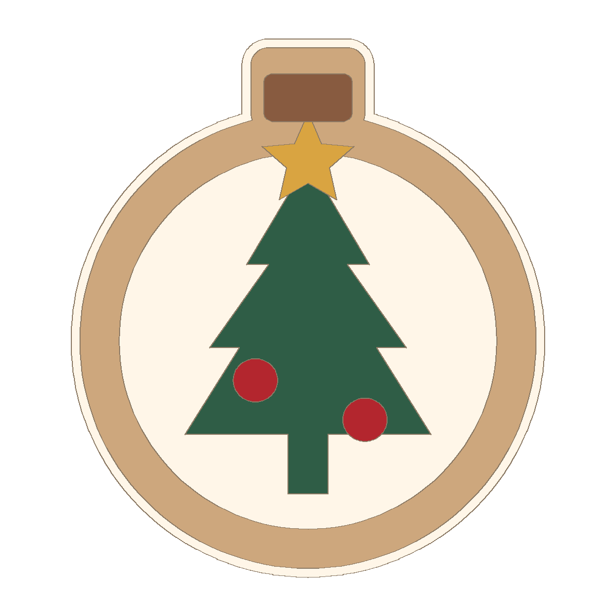 Prévia ilustrada do bastidor com pinheirinho de Natal